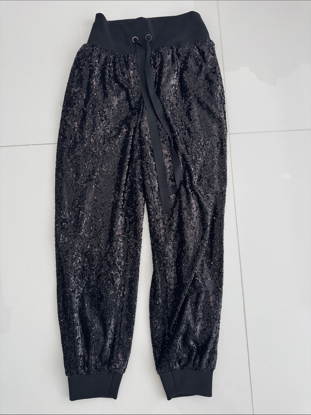 cinq a sept Black Sequin Joggers